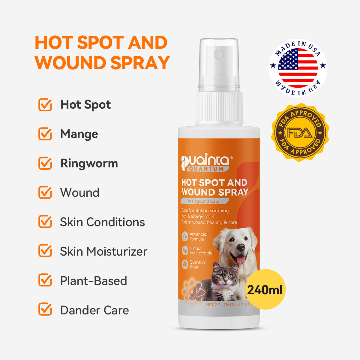 Puainta® Quantum Silver Skin Spray for Dogs/ Cats