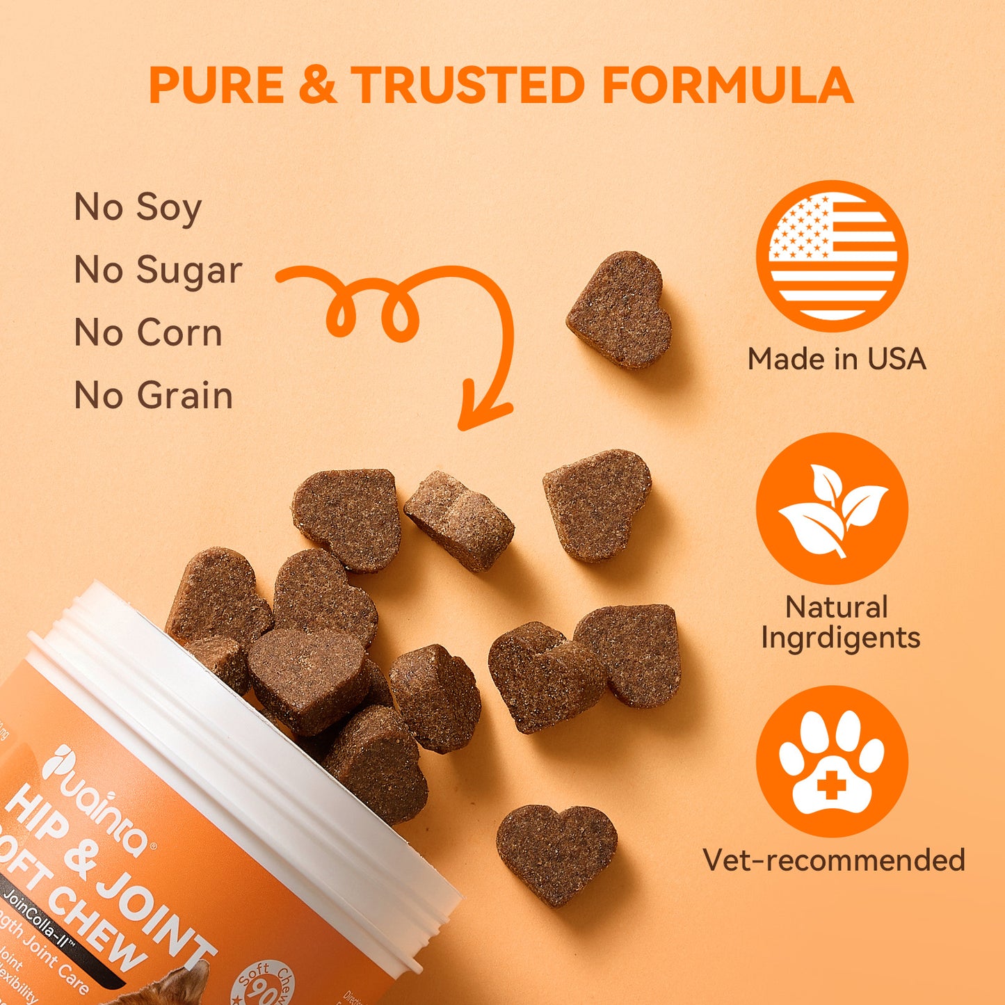 Puainta® Hip Joint Soft Chew for Dogs Supports Mobility