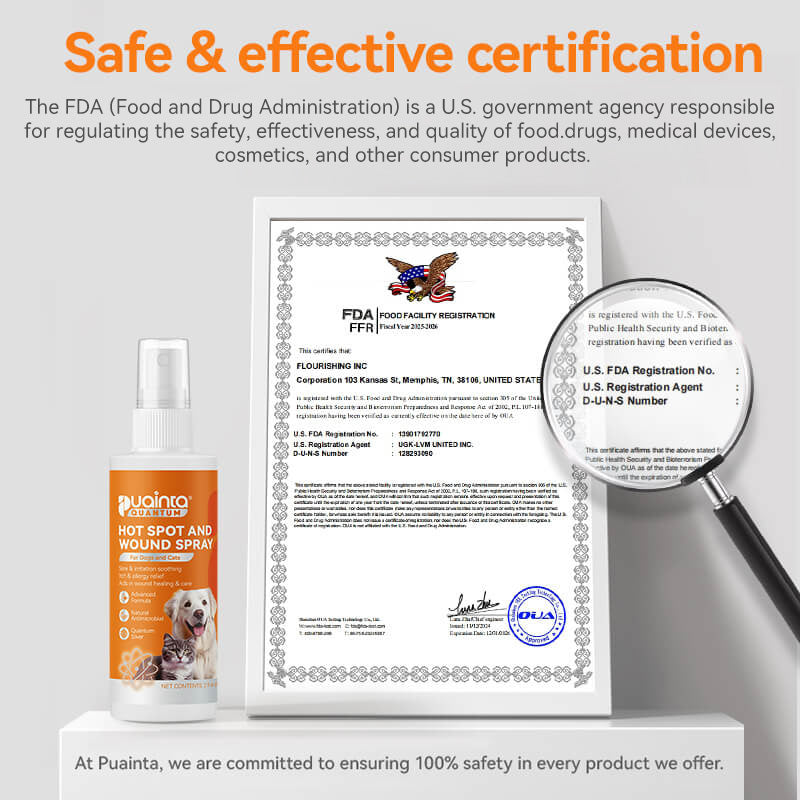 Puainta® Quantum Silver Skin Spray for Dogs/ Cats